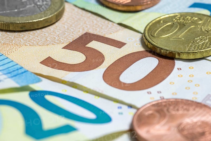 Banknotes, banknotes, 50 euro, notes, paper money, coins