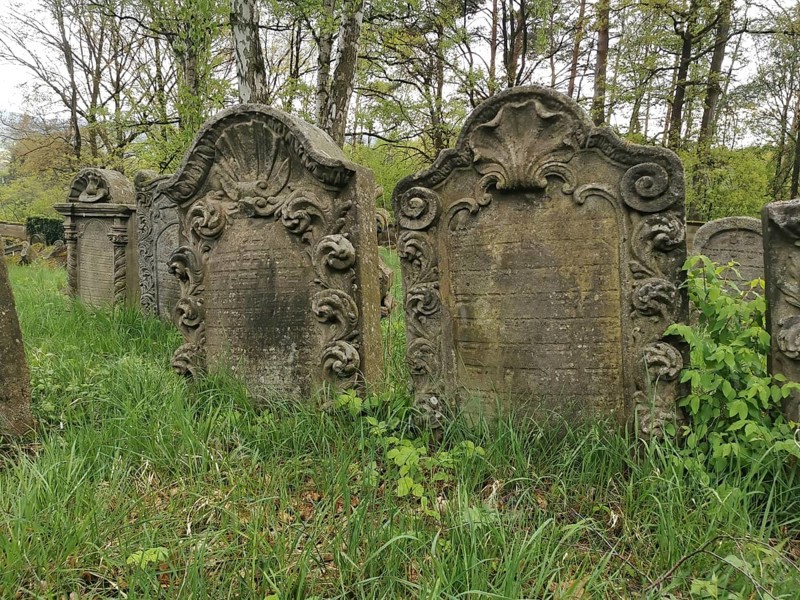 Levite graves at the Jewish cemetery, Jewish cemetery Burgkunstadt, one of the largest Jewish country cemeteries in Bavaria, district of Lichtenfels, Upper Franconia, Germany, Europe