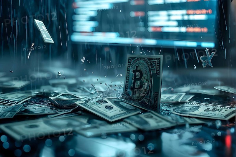 AI generated cyber attack on a bank depicted through a metaphor of shattered locks