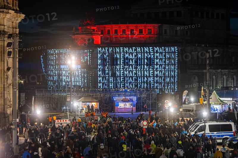 Only concert in Germany in 2024 in front of the Semperoper in Dresden. The legendary techno and electro pioneers power plant are playing a single concert in Germany this year, power plant Konzert Dresden, Dresden, Saxony, Germany, Europe