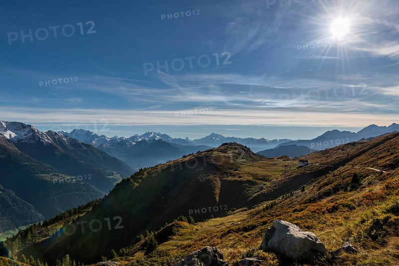 Bettmeralp, mountain landscape, tourism, hike, hiking, journey, sun, sunlight, light mood, backlight, Valais, Switzerland, Europe