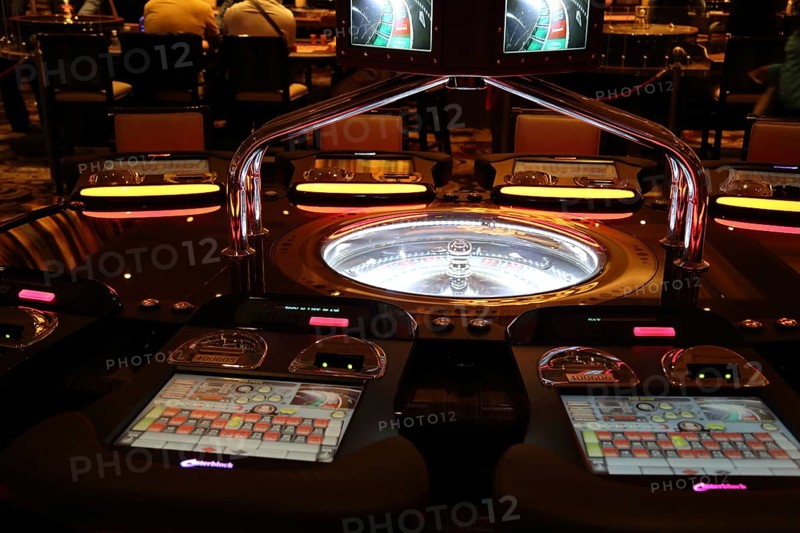 Las Vegas, Nevada-March 10, 2017: Casino machines in the entertainment area at night