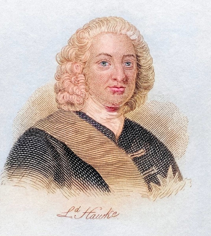Edward Hawke, 1st Baron Hawke 1705, 1781, English officer in the Royal Navy. From the book Crabbs Historical Dictionary published 1825, Historical, digitally restored reproduction from a 19th century original, Record date not stated