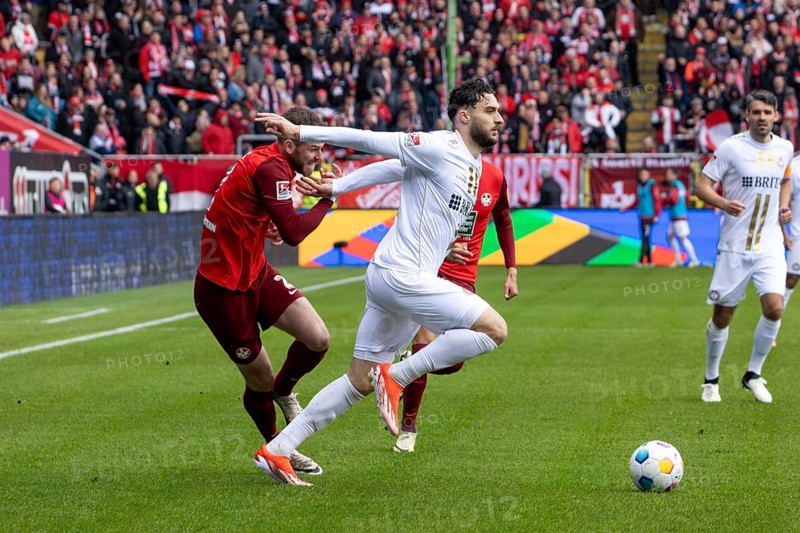 20.04.2024, Football 2nd Bundesliga, Season 2023/24, Matchday 30: 1 FC Kaiserslautern vs SV Wehen Wiesbaden (1:1)