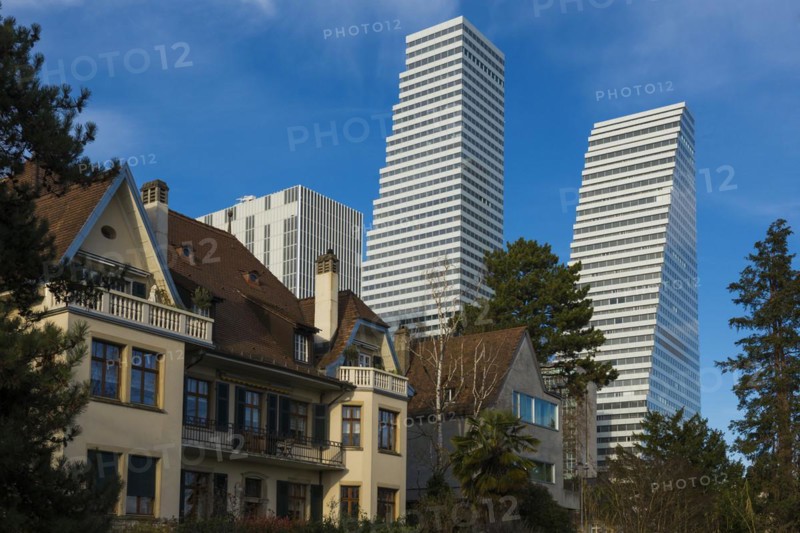 Roche Towers, architects Herzog and de Meuron, Basel, Canton of Basel-Stadt, Switzerland, Europe