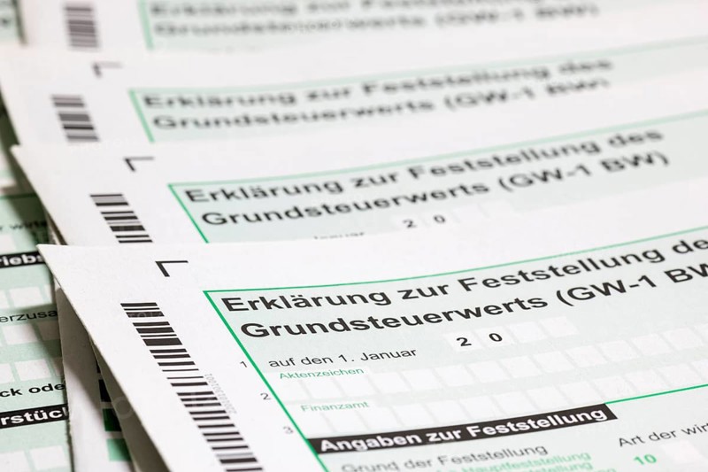 Declaration for the determination of the property tax value, property tax, tax return, tax office, forms