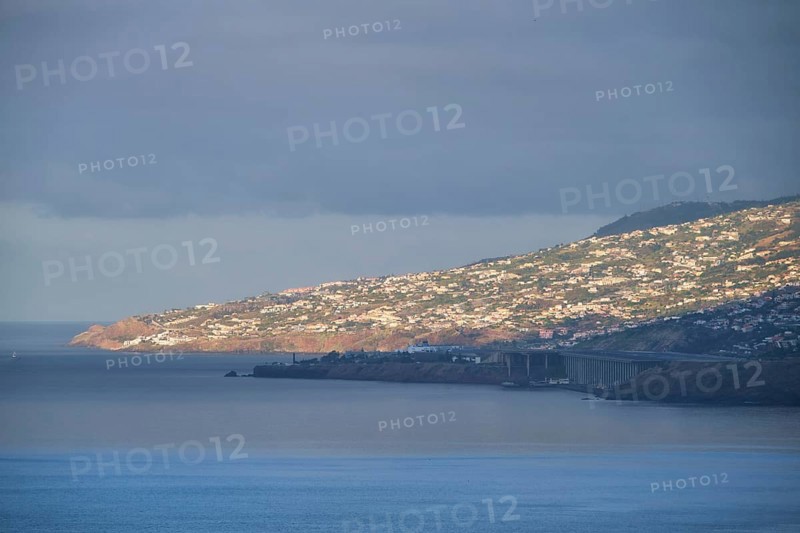 View of Funchal city and Madeira airport in the morning. Madeira, Portugal, Europe