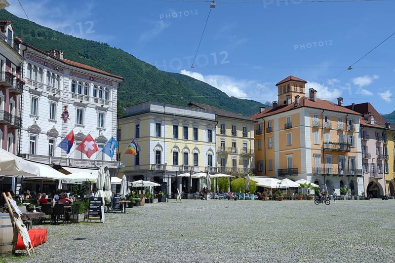 Piazza Grande in Locarno, where the film festival takes place, Locarno, Canton Ticino, Switzerland, Europe