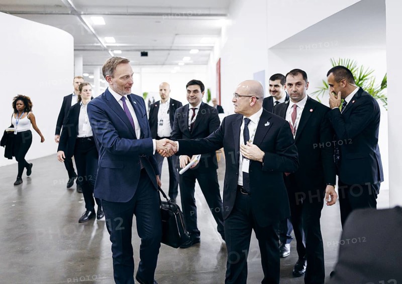 Christian Lindner (FDP), Federal Minister of Finance, meets Mehmet Simsek, Minister of Finance of Turkey for talks at the G20, G7 Finance Ministers and Central Bank Governors Meeting, in Sao Paulo, 28 February 2024. Photographed on behalf of the Federal Ministry of Finance (BMF)