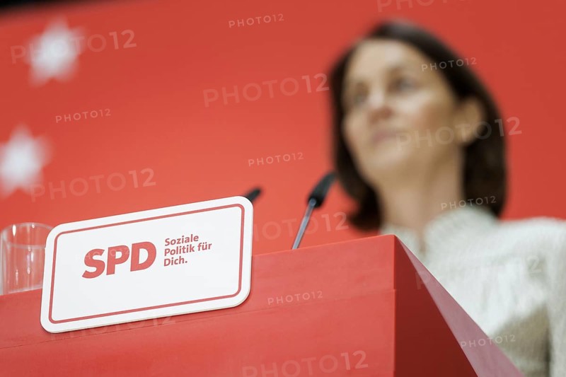 Katarina Barley, SPD lead candidate for the 2024 European elections, at a press conference following the SPD Presidium meeting after the European elections at Willy Brandt Haus in Berlin, 10 June 2024
