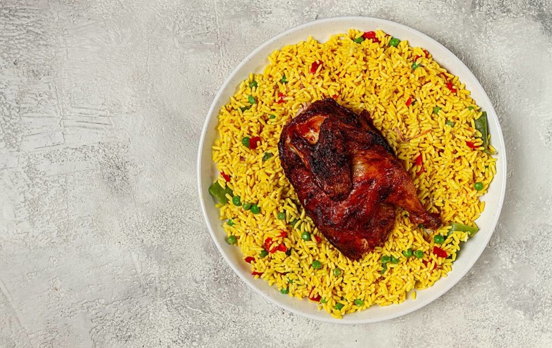 Kabsa, rice with chicken, Saudi Arabian dish, national dish, homemade, no people
