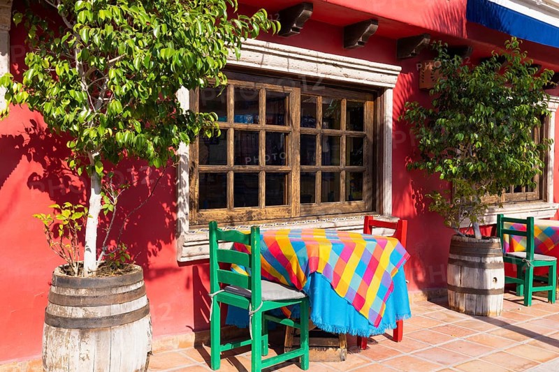 Mexico, Los Cabos, colonial streets and architecture of Cabo San Lucas in historic city center, Central America