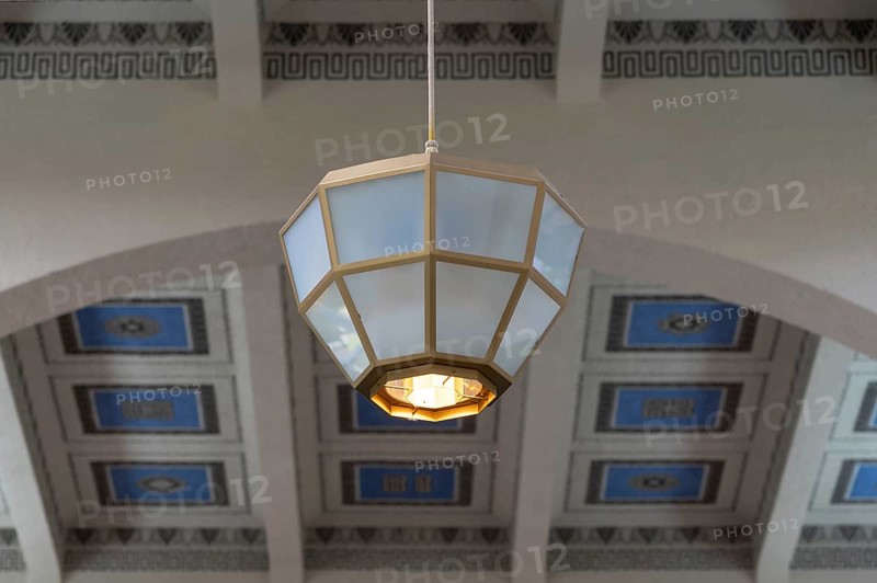 Art Nouveau lamp in the fountain house, 1911, Heilbad Kissingen, Bad Kissingen, Lower Franconia, Bavaria, Germany, Europe