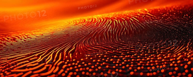 Fingerprint background dominated by swirl patterns in orange hues, AI generated
