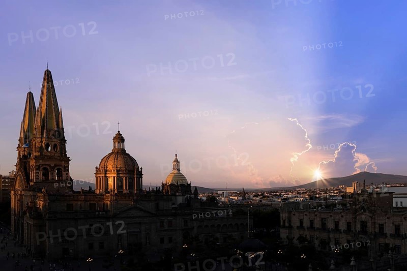 Mexico, Guadalajara Cathedral Basilica in historic center near Plaza de Armas and Liberation Square, Central America