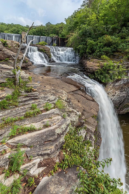 A. A. Miller dam above Desoto Falls on the Little River at Desoto State park near Mentone, Alabama