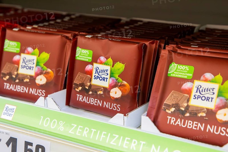 February 2024: RITTER SPORT chocolate in the supermarket