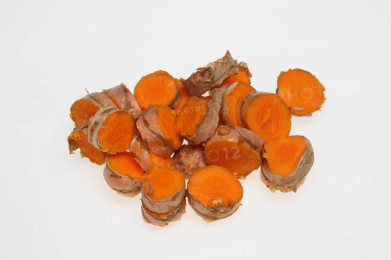 Turmeric (Curcuma longa) or curcume, yellow ginger, saffron root, turmeric, plant species of the ginger family, medicinal plant, dye plant and spice