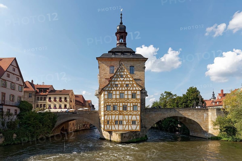 Historic Town Hall on the Regnitz, Bridge Town Hall, Bamberg, Upper Franconia, Bavaria, Germany, Europe