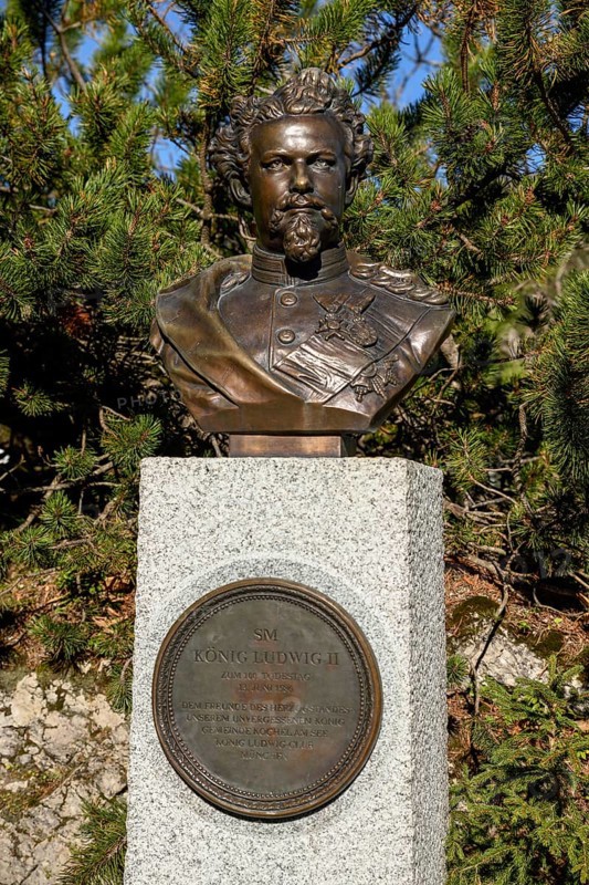 Bust of King Ludwig II, 1864-1886 King of Bavaria, at the dukedom, near Kochel am See, Upper Bavaria, Bavaria, Germany, Europe