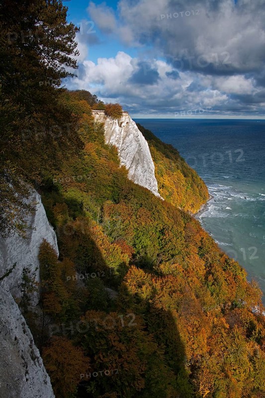 Chalk cliffs at the Königsstuhl, Königsstuhl, Jasmund National Park, Rügen Island, Mecklenburg-Western Pomerania, Germany, Europe