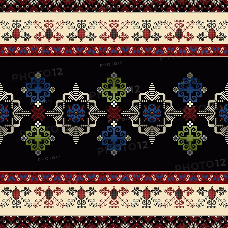 Traditional Latvian embroidery seamless pattern, vector illustration