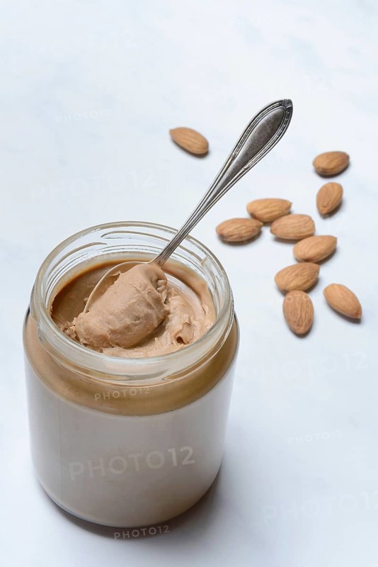Almond cream in a jar, almond spread