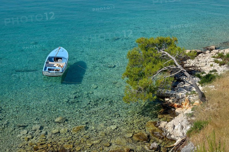 Fishing boat in a bay, near Jadrtovac, Adriatic Sea, Dalmatia, Croatia, Europe