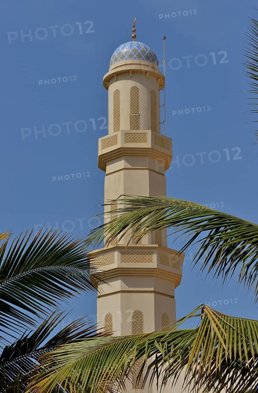 Minaret of the Great Mosque of Taqah, Dhofar Region, Orient, Oman, Asia