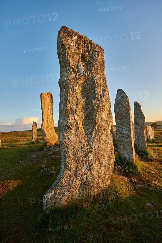 Monolth of Calanais Neolithic Standing Stone (Tursachan Chalanais), Isle of Lewis, Outer Hebrides, Scotland, United Kingdom, Europe