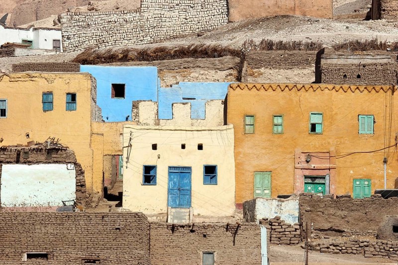 The ancient village of Gourna, Kurna on the west bank of the Nile in the Valley of the Kings, Luxor, Egypt, North Africa, Africa