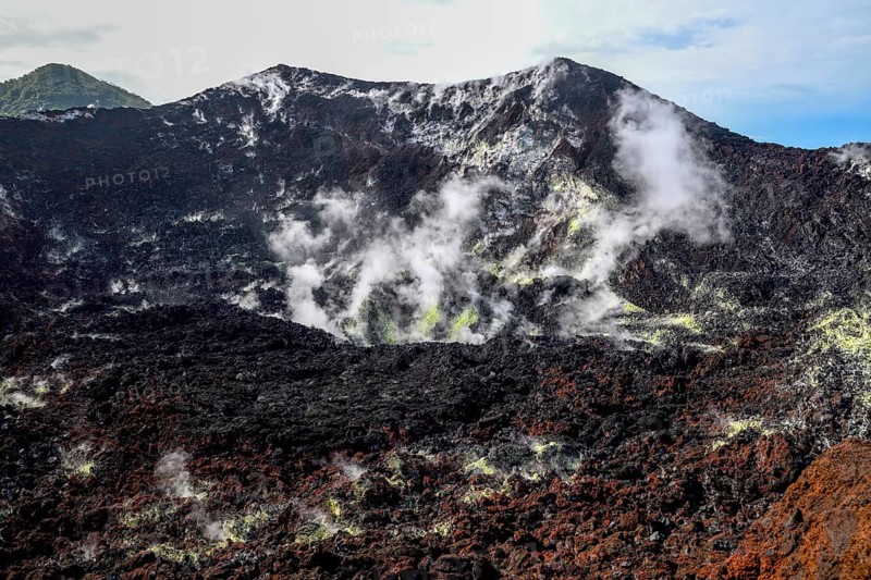 Crater of the still active volcano Mount Tavurvur, Rabaul, East New Britain, Bismarck Archipelago, Papua New Guinea, Oceania