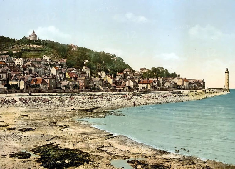 Mont Joli, Honfleur, France, c. 1890, Historic, digitally enhanced reproduction of a photochrome print from 1895, Europe