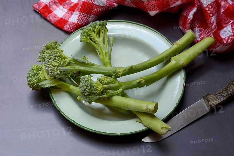 Bimi, broccolini, asparagus broccoli on plate