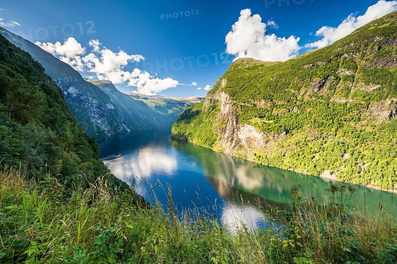 View of Geirangerfjord, near Geiranger, Møre og Romsdal, Norway, Europe