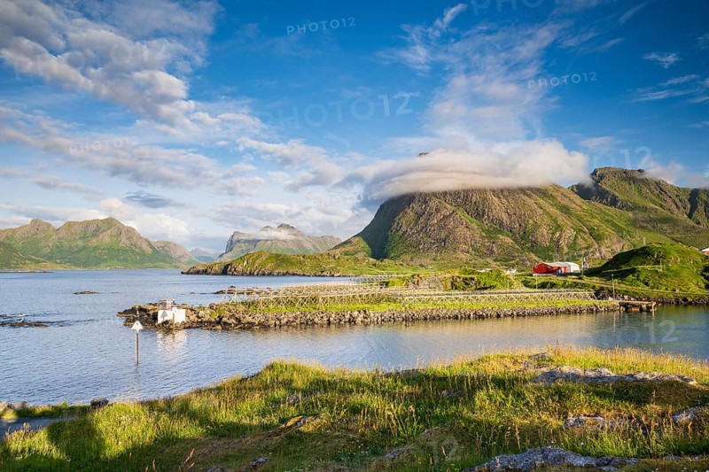 Harbour in the fishing village of Hovden, Langøya Island, Vesterålen Archipelago, Norway, Europe