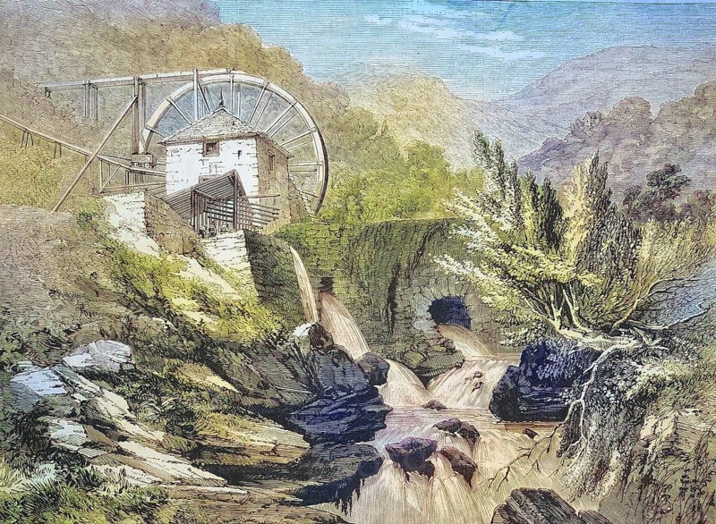 The Gold Mine of Vigra in Wales, 1869, England, Historic, digitally restored reproduction of a 19th century original, exact original date unknown