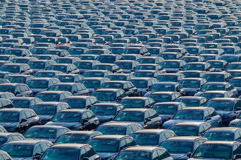 Large number of cars on assembly point, Brand Audi, Germany, Europe