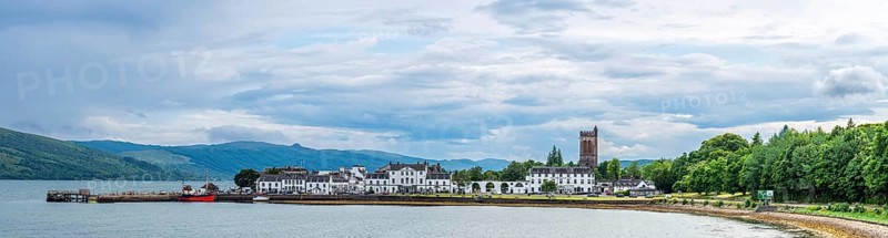 Panorama of Inveraray, Loch Fyne, Argyll, Scotland, UK