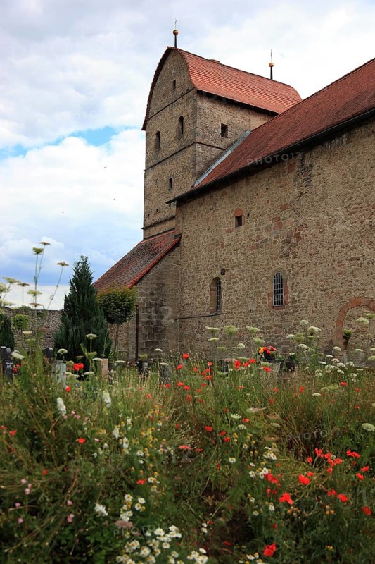 Wehrkirche Michaeliskirche, monastery church of a Benedictine monastery, built between 815 and 820, Rohr parish, Schmalkalden district, Meiningen, Thuringia, Germany, Europe