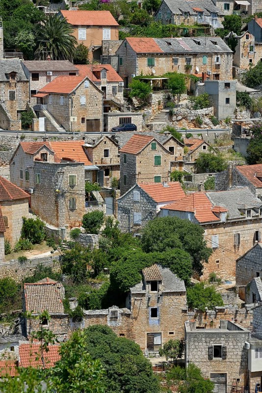 Townscape, Ložišca, Brac Island, Dalmatia, Croatia, Europe