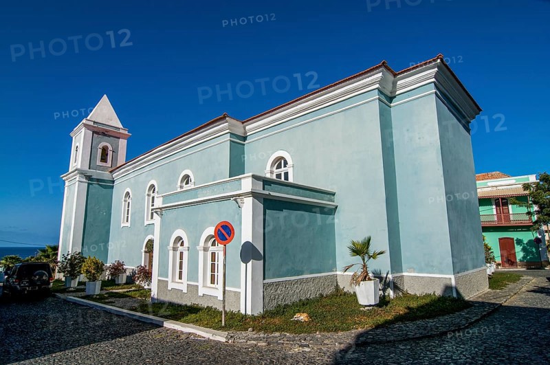 Bright church. San Felipe. Vulcano Fogo. Fogo. Cabo Verde. Africa