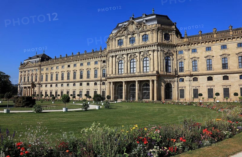 Old town of Würzburg, the Würzburg Residence, view from the courtyard garden, UNESCO World Heritage Site, Würzburg, Lower Franconia, Germany, Europe