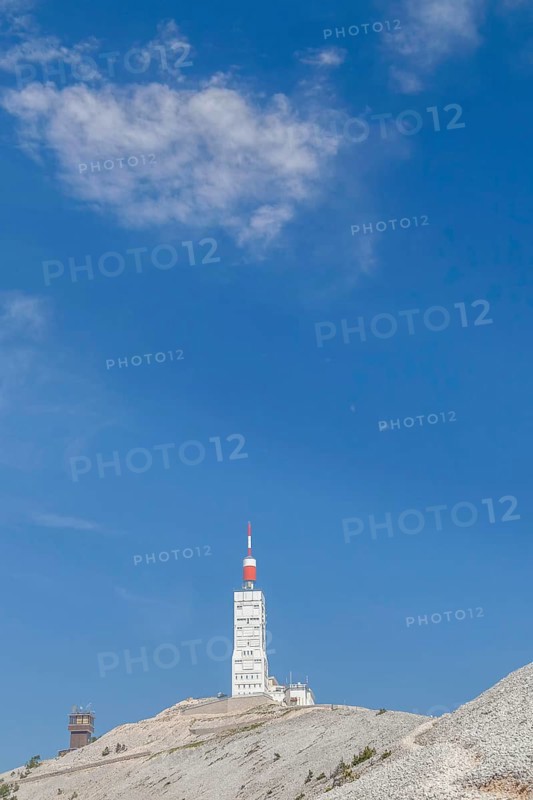Weather station tower on the summit of Mont Ventoux, Vaucluse, Provence-Alpes-Cote d'Azur, Southern France, France, Europe