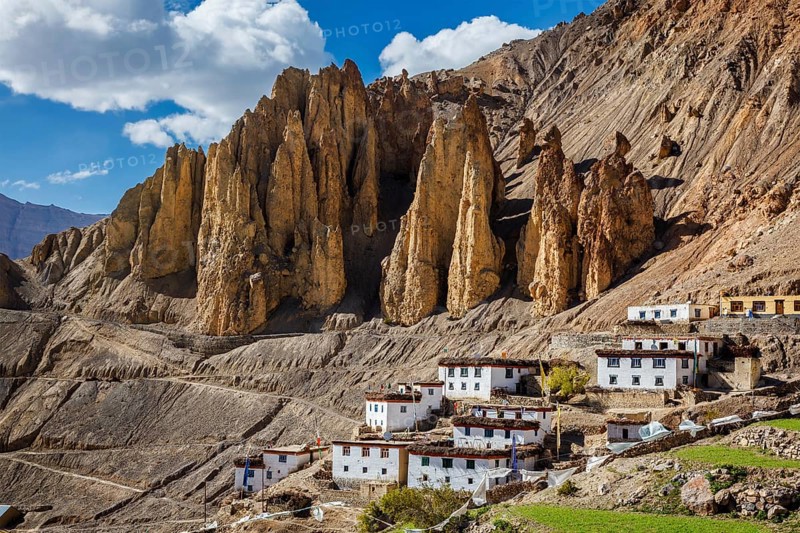 Dhankar Village in Himalayas, Spiti Valley, Himachal Pradesh, India, Asia