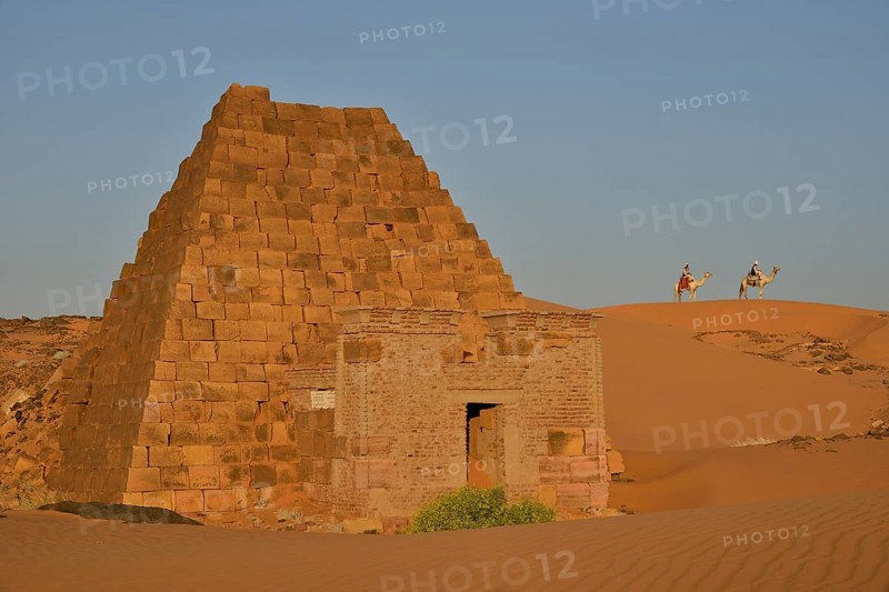 Pyramid of the south cemetery of Meroe, Black Pharaohs, Nubia, Nahr an-Nil, Sudan, Africa