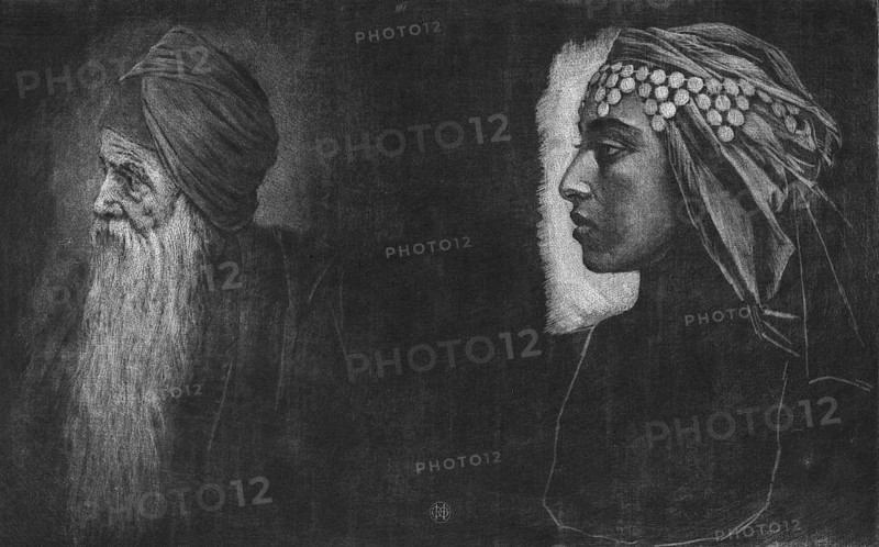King Solomon and Cleopatra, Pharaoh Cleopatra VII born 69 BC, died 12 August 30 BC, ruled Egypt as the last queen of the Macedonian-Greek dynasty of the Ptolemies from 51 BC to 30 BC, Historical, digitally restored reproduction from an original of the period