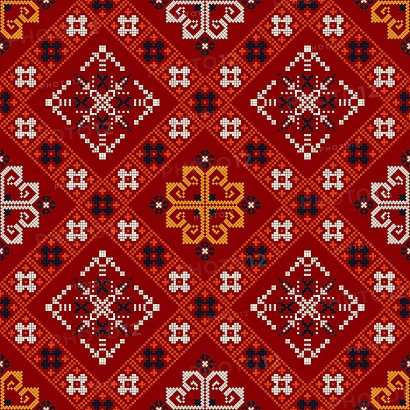 Traditional Latvian embroidery seamless pattern, vector illustration
