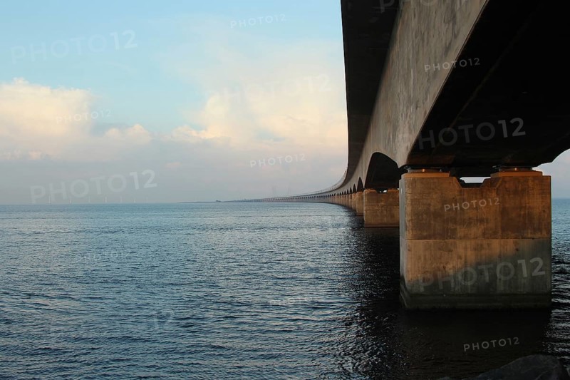 Motorway bridge across the Great Belt from Denmark to Sweden, Scandinavia