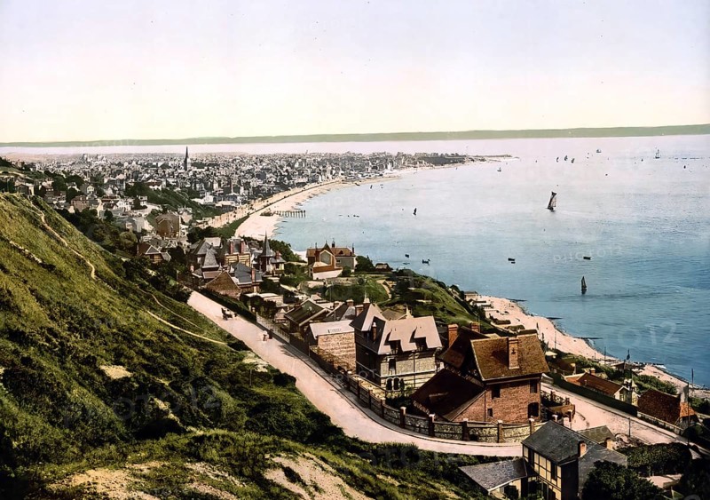 General view and mouth of the Seine, Le Havre, France, c. 1890, Historic, digitally enhanced reproduction of a photochrome print from 1895, Europe